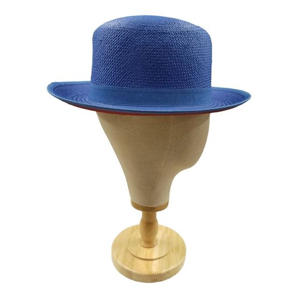 MEN'S BRUNO CAPELO EMPIRE COLLECTION STRAW 2 1/2" BRIM FEDORA HAT. EM 516. - Picture 4 of 8